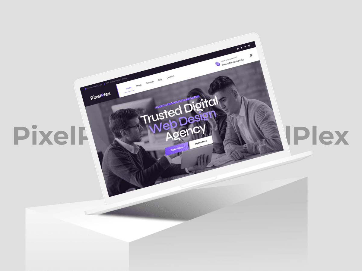 PixelPlex Web development Mockup